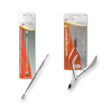 Imagem de Kit Alicate para Cutícula 10,2 cm + Espátula 14 cm NYBC