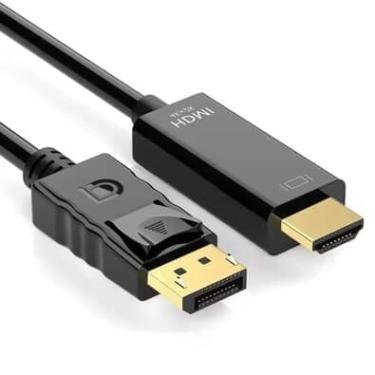 Imagem de Cabo Displayport Para HDMI 1.8m 4k 1080p Full Hd 144hz Adaptador Dp Blindado 3d Tamanho:1.8m
