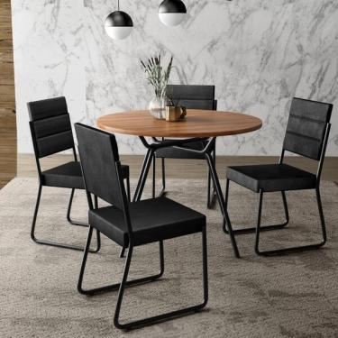 Imagem de Conjunto Sala De Jantar 4 Cadeiras San Francisco Carraro Pto
