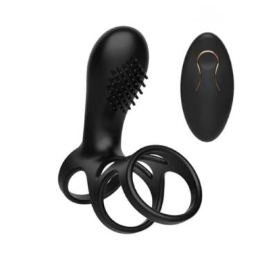 Imagem de Anel Peniano Com Controle 10 Modos De Vibração Anel Erótico Vibratório Discreto e Potente