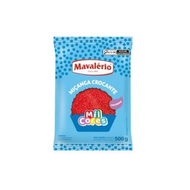 Imagem de Confeito crocante miçanga vermelho número 0 500g Mavalério