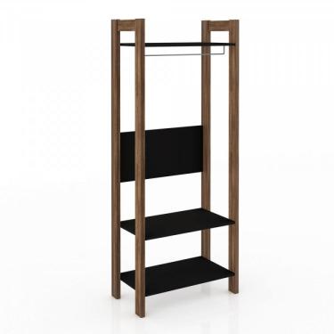 Imagem de Armario Closet Aberto Az Tecno Mobili Preto/nogal