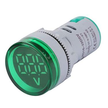Imagem de LED Voltímetro Sinal Luz Display Digital Dc Tensão Medidor Indicador Redondo Lâmpada Tester, Alta Precisão Com Ampla Faixa de Medição 6-100v, Tamanho Compacto e Acabamento (Verde)