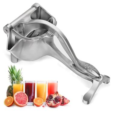 Imagem de Extrator de suco de frutas frescas de liga de alumínio – espremedor de suco portátil, aderência ergonômica, fácil de usar, espremedor manual de 25 cm de comprimento com capacidade de 0,6 L, extração