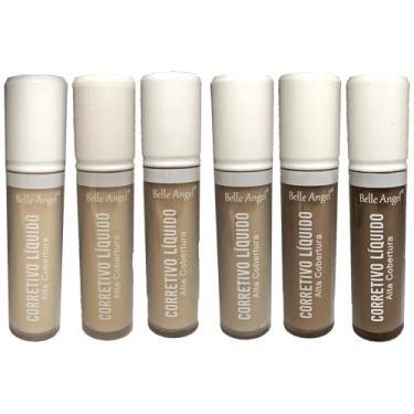 Imagem de Corretivo Líquido Facial Maquiagem Alta Cobertura Natural Bege Tom Médio Claro Escuro Cor Pele (TOM 4, 10ml)