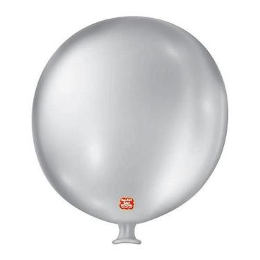 Imagem de Balão de Festa Látex Gigante Cintilante - Prateado - 01 Unidade - Balõ