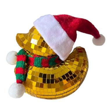 Imagem de Decoração de pato de discoteca, pato de mosaico com espelho descolado, decoração de casa e festa, ornamento de discoteca retrô independente para decoração de bar, palco, evento e mesa (ouro)