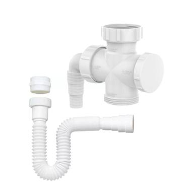 Imagem de Kit Adaptador Cruzeta Máquina Lavar Roupa Ou Louça + Sifão