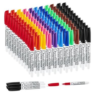 Imagem de Volcanics Marcadores apagáveis a seco de baixo odor para quadro branco fino caixa fina de 125, 10 cores