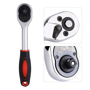 Imagem de Zerodis Chave de Soquete 1/4 Durável Com Manipulação TPR Ratchet de Liberação Rápida para Construtores de Reparo de Carros Domésticos