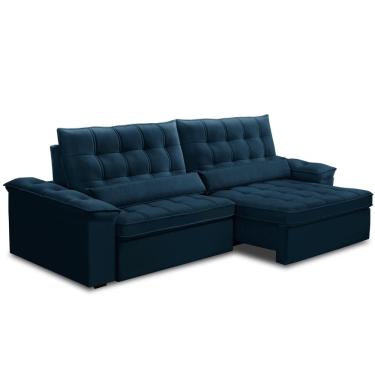Imagem de Sofá Retratil e Reclinável com Molas Ensacadas 290cm HEITOR Azul