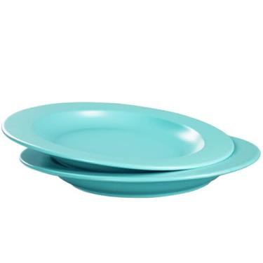 Imagem de jinsongdafa Tigela de sopa, tigela de salada branca, conjunto de 2, tigela larga de porcelana em relevo, 283 g, pode ir ao micro-ondas e à máquina de lavar louça, melhor para gourmets e restaurantes