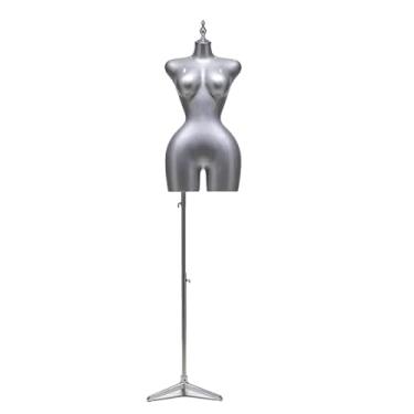 Imagem de Um manequim feminino com suporte triangular, europeu e americano, destacável, altura ajustável, manequim de 65-83 polegadas(Silver,Medium)