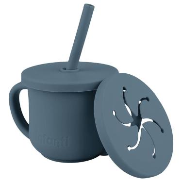 Imagem de Copo Silicone Infantil Canudo 2 em 1 Snack Piccolo Infanti