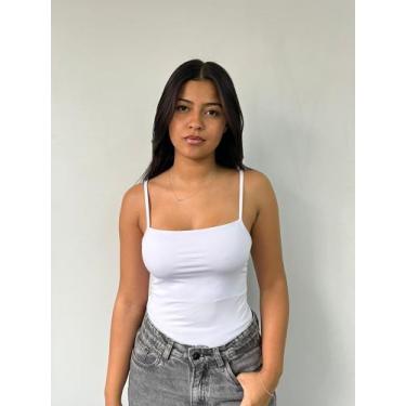 Imagem de Blusa feminina body basica alcinha sensual verão - KGENTE, Branco, M