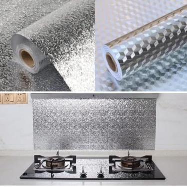 Imagem de Manta Adesiva Prateada Autocolante 5m x 40cm – Impermeável, Resistente ao Calor, Revestimento Vinílico para Móveis, Paredes, Azulejos e Superfícies em Geral