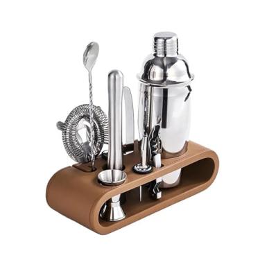 Imagem de ZZTWER Kit de bartender, conjunto de coqueteleira de aço inoxidável com 9 peças, conjunto de bar, conjunto de misturador de bebidas, kit de barman livre para bar e coqueteleira