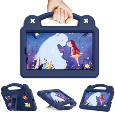 Imagem de YRH Capa para tablet Onn de 7 polegadas (2024) Geração 4: 100135924, capa infantil de EVA com alça de suporte, para Walmart Onn Tablet Case 17.8 cm, azul-marinho