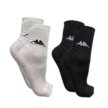 Imagem de Kit 2 pares meia casual algodão kappa cano longo unissex - tam 39-44, 