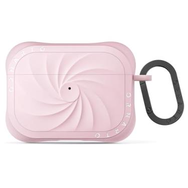 Imagem de ORNARTO Capa Vortuxe compatível com AirPods Pro 3 (2025), capa protetora de silicone grosso com mosquetão, design à prova de choque, LED frontal visível - rosa