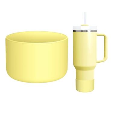 Imagem de WUQID Capa para bota de silicone compatível com copo de viagem Hydro Flask com alça de 947 g e 1,134 g e 340-680.4 g Hydroflask Bottle & Stanley 20 30 1,134 g, adequado para fundo de 7,2 a 7,5 cm