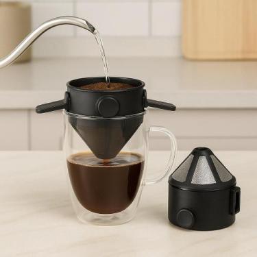 Imagem de Mini Filtro de Café Individual Inox Portátil Retrátil - Yeet