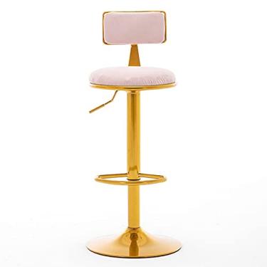 Imagem de Banquetas de bar para cadeira de bar, banco de altura de balcão estofado de veludo com pernas de metal para bar, cozinha, sala de jantar, sala de estar e bistrô pub bancos de bar ajustáveis (cor: D)