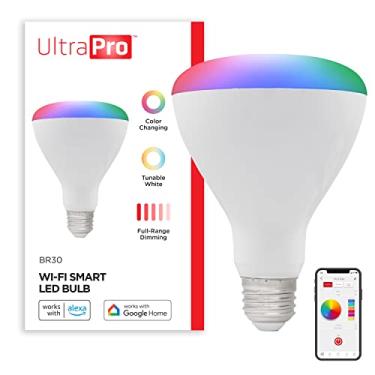 Imagem de UltraPro Lâmpada inteligente LED Wi-Fi, BR30, equivalente a 65 W, RGB, mudança de cor, branco ajustável 2700K - 6500K, regulável, roteador de 2,4 GHz necessário, ritmo circadiano, aplicativo fácil de