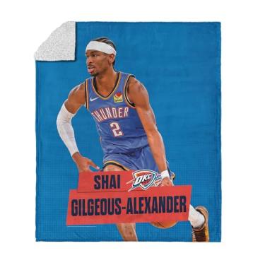 Imagem de Cobertor Oklahoma City Thunder Shai Gilgeous-Alexander NBA Silk Touch Sherpa 127 x 152 cm