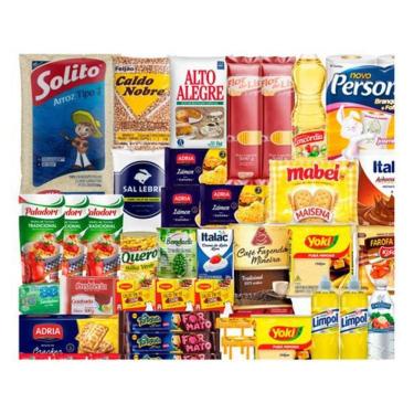 Imagem de Super Cesta Basica Mensal Completa Produtos Marca 50 Itens
