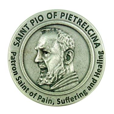 Imagem de Patron of Healing Saint Pio of Pietrelcina Pocket Token with Prayer Back by Lumen Mundi