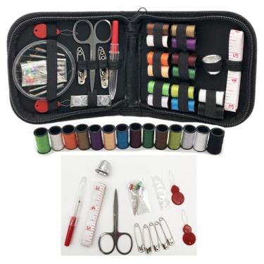 Imagem de Kit de costura de 68 peças com estojo, suprimentos de costura portáteis para viajantes domésticos, adultos, iniciantes, emergências, contém linha, tesoura, agulhas, fita métrica