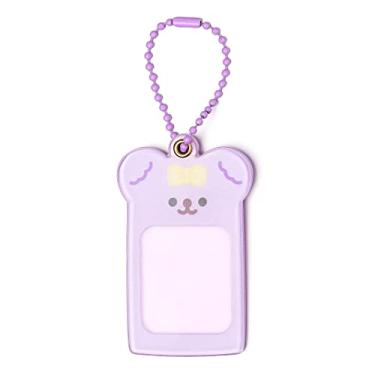 Imagem de Porta-chaves DIY porta-cartões fotográficos, pingente de acrílico, porta-chaves, Roxa