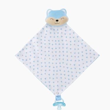 Imagem de Naninha Para Bebê Paninho Bichinho com Prendedor de Chupeta (Raposa Azul)