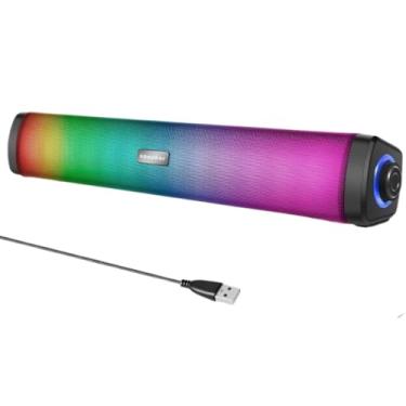 Imagem de Caixa de Som PC RGB Speaker USB com Controle de Volume - Soundbar USB 6W Estéreo para Computador e Notebook
