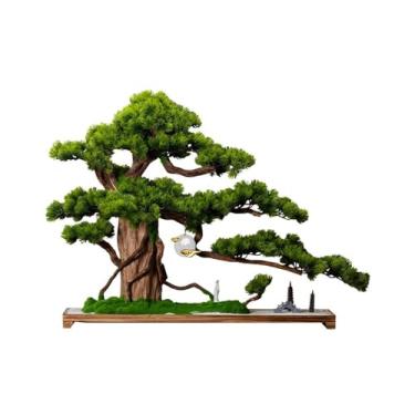 Imagem de Árvore artificial Grande árvore bonsai artificial entrada sala de estar ornamentos bem-vindo pinheiro plantas falsas