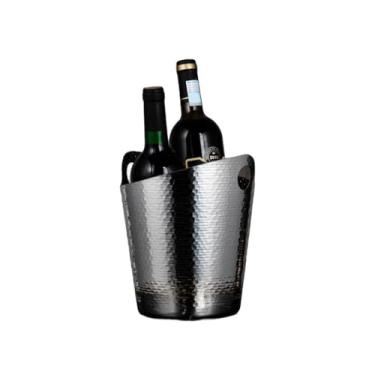 Imagem de Balde de gelo de aço inoxidável bicamada preservação do calor isolamento frio bonito KTV champanhe vinho tinto cerveja gelo bloco de gelo balde comercial (alça dupla)