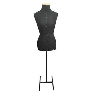 Imagem de Busto Manequim feminino Costura com Pedestal H (Preto c/ pedestal preto,40)