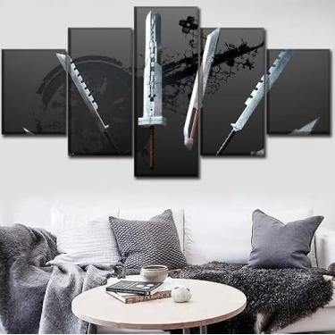 Imagem de Kit quadro decorativo 5 peças 95x60cm Jogo Final Fantasia Espada