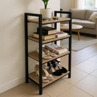 Imagem de Estante Strassis Design SD-3099 Metal e MDF Cor: Preta