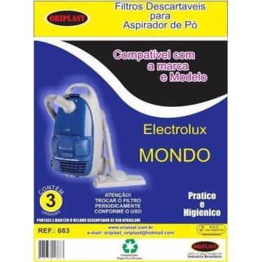 Imagem de Kit c/3 Sacos Descartáveis Aspirador Electrolux Mondo - Oriplast