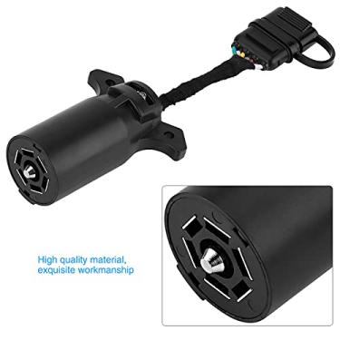 Imagem de 7 4 Pinos Adaptador de Tomada de Reboque Lâmina Redonda Soquete Conector Conversor para Barra de Reboque de Caravana Desempenho Seguro Capa à Prova de Intempéries