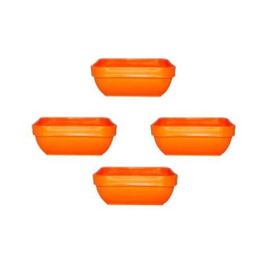 Imagem de Conjunto Travessa Cheff Vemplast 250Ml 4Un Laranja