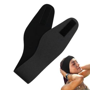 Imagem de Faixa de cabeça de natação, capa de proteção de faixa de ouvido de natação, envoltório de proteção respirável, faixa de cabeça de nadador ajustável para meninos, adolescentes, crianças, homens