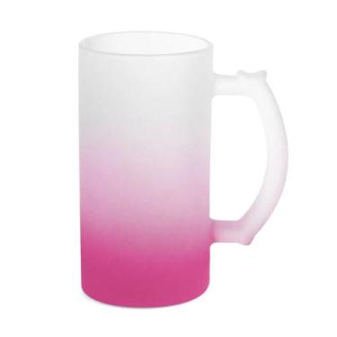 Imagem de Caneca de Chopp de Vidro Jateada rosa - 460ml - DEKO