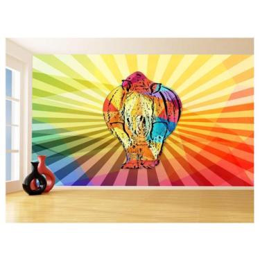 Imagem de Papel De Parede 3D Animais Pop Art Rinoceronte 3,5M Pxa494 - Você Deco