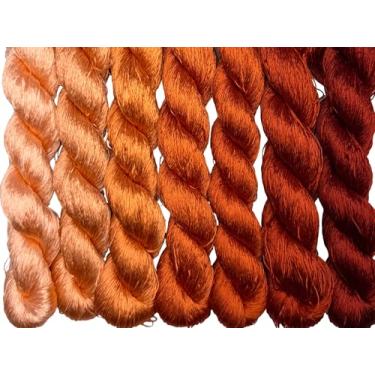 Imagem de RUSHIGUAN 100% pura natureza amoreira fio de seda acessório de joias flores artificiais ponto cruz bordado fio diy kits de costura 7 cores gradientes 110 m cada (7)