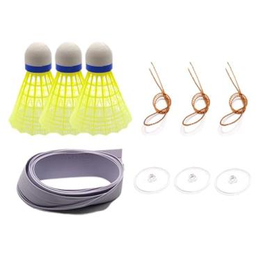 Imagem de Conjunto de badminton interno, treinador de recuperação de suspensão de auxílio para prática, kit de rebote, brinquedos esportivos elásticos, equipamento de treinamento brilhante para jogos internos e
