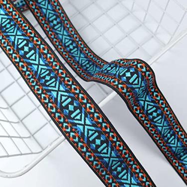 Imagem de IDONGCAI Fita Jacquard Vintage Jacquard Guarnição Fita bordada Boho Lace Trim para costura 4 cm de largura 5 jardas/lote (4)