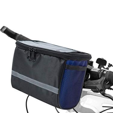 Imagem de Bolsa para guidão de bicicleta Front com Grande Capacidade lateral refletiva rede Acessórios Cesto